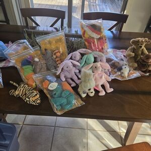 Assorted Plush Beannie Bunny and Animal Lot (19)